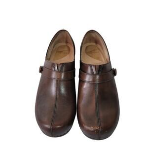 Dansko Size 42 Solstice Brown Brush Off Leather Shoes Slip-On Workwear Comfort‎